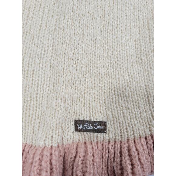Matilda Jane Just Imagine Jacie Fair Isle Cream Blush Ruffle Cardigan Medium - Picture 7 of 16